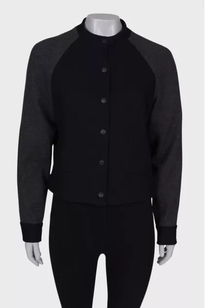 Two-tone wool bomber jacket