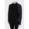 Two-tone wool bomber jacket