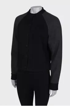 Two-tone wool bomber jacket