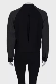 Two-tone wool bomber jacket