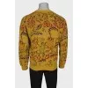 Men's mustard sweater with a pattern