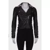 Embroidered leather jacket