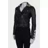 Embroidered leather jacket