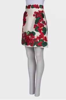 High rise silk skirt