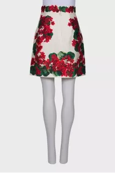 High rise silk skirt