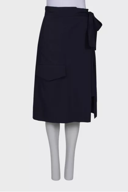 Tie midi skirt