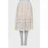 White midi skirt with embroidery