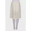 White midi skirt with embroidery