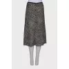 Tweed slit skirt