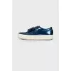 Blue sneakers with metallic decor
