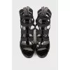 Sandals with textile inserts