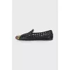Mesh ballerinas with golden cape
