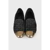 Mesh ballerinas with golden cape