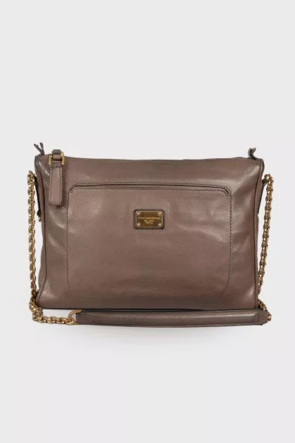 Chain leather bag