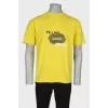 Men's yellow t-shirt with embroidery