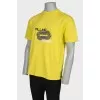 Men's yellow t-shirt with embroidery