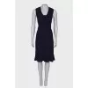 Wool navy blue dress