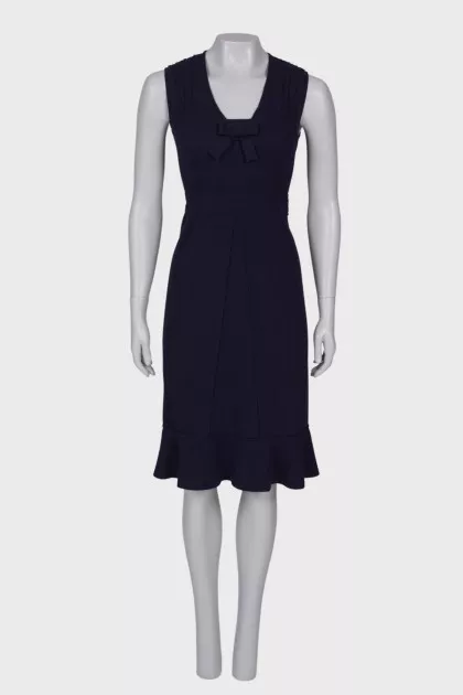 Wool navy blue dress