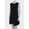 Navy blue dress with lace at the hem