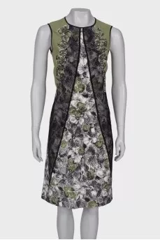 Silk dress in rhinestone print