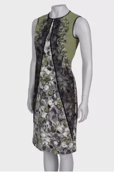 Silk dress in rhinestone print