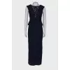 Lace navy blue dress
