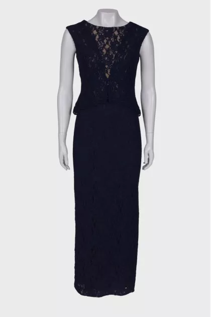 Lace navy blue dress