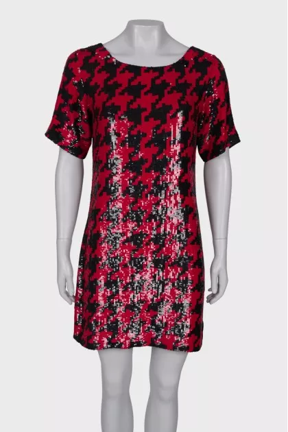 Two-tone dress decorated with sequins