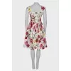 White dress in floral print