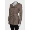Belted leather jacket