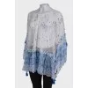 White blouse in blue floral print
