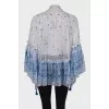White blouse in blue floral print