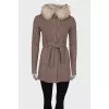 Cashmere cardigan with fur