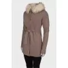 Cashmere cardigan with fur