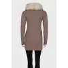 Cashmere cardigan with fur