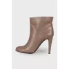 Light brown leather ankle boots