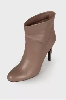 Light brown leather ankle boots