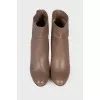 Light brown leather ankle boots