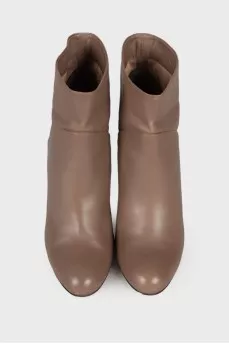 Light brown leather ankle boots