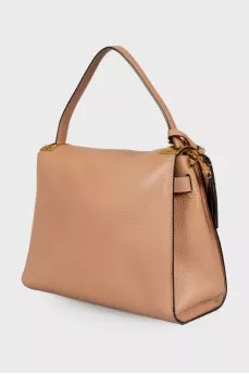 Beige bag with gold hardware