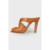Leather heeled sandals