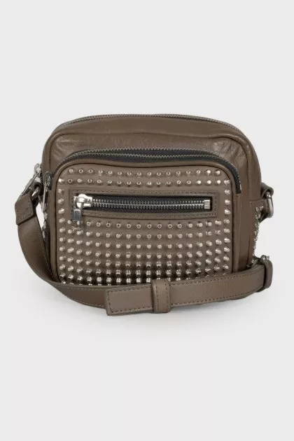 Graphite bag with silver hardware