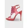 Pink sandals with rhinestones
