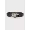 Leather belt with carabiner