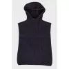 Knitted cape with hood