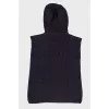 Knitted cape with hood