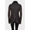 Dark gray asymmetric sheepskin coat