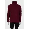 Burgundy chunky knit sweater