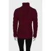 Burgundy chunky knit sweater