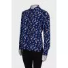 Silk blue printed shirt
